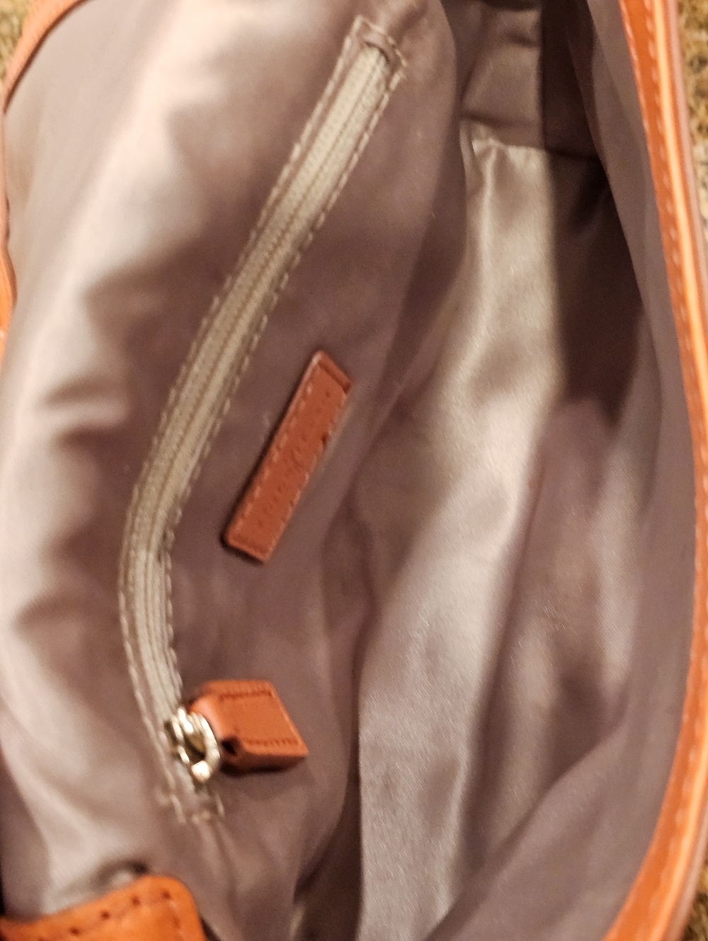 Cole Haan Persimmon/Orange Soft Smooth Leather Crossbody with Teddy Charm - Picture 5 of 6